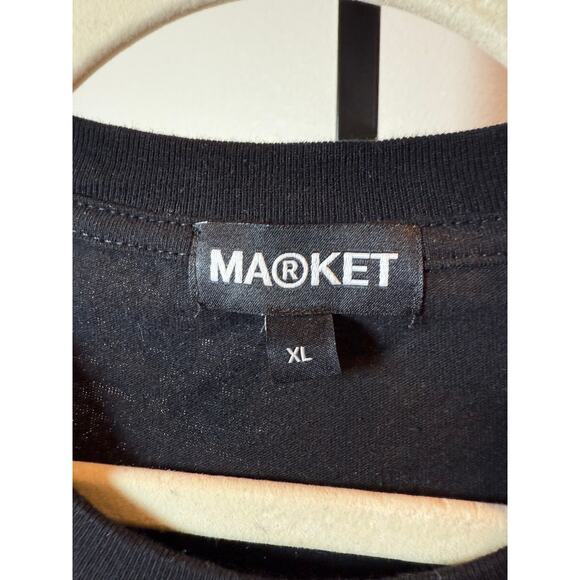 Market Lightning Rhinestone Graphic T-Shirt Black Size: XL - Picture 2 of 2